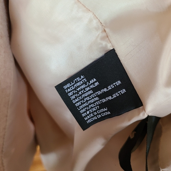 NWOT Warm Wool Light Tan/Cream Mid-long Pea Coat - Picture 4 of 7